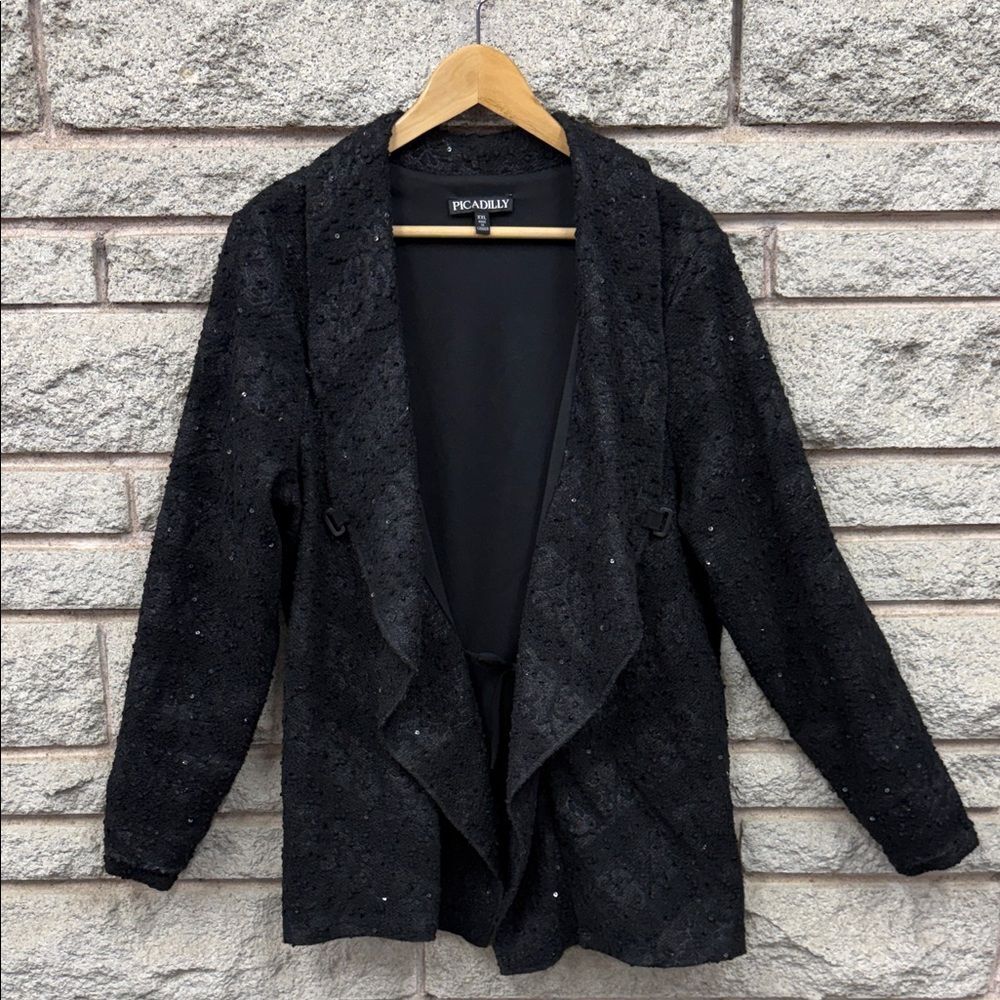 Piccadilly Made in Canada Women's Black Lace Blazer